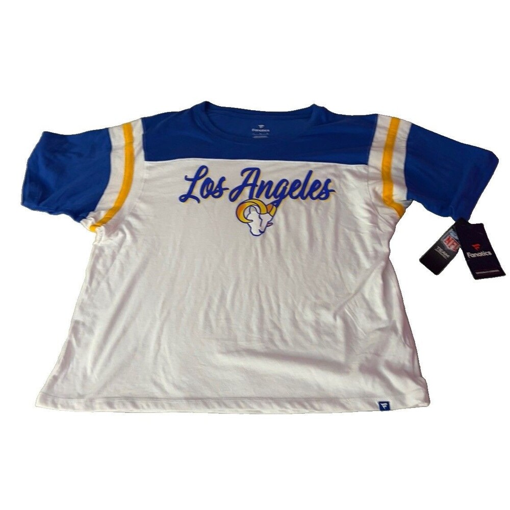 Fanatics Los Angeles Rams Women’s T-Shirt Large Colorblock NFL Football